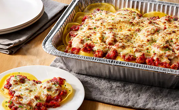 Olive Garden Menu with Prices 2025 31 Cheese Ravioli with Marinara or Meat Sauce (Serves 4 - 6)